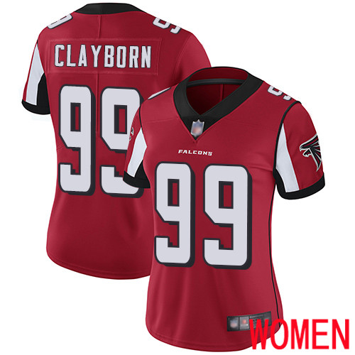 Atlanta Falcons Limited Red Women Adrian Clayborn Home Jersey NFL Football #99 Vapor Untouchable